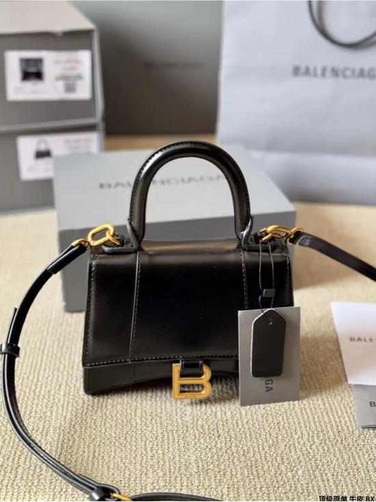 Balenciaga Handbags - Balenciaga Black Mini Top-Handle Bag with Gold Hardware